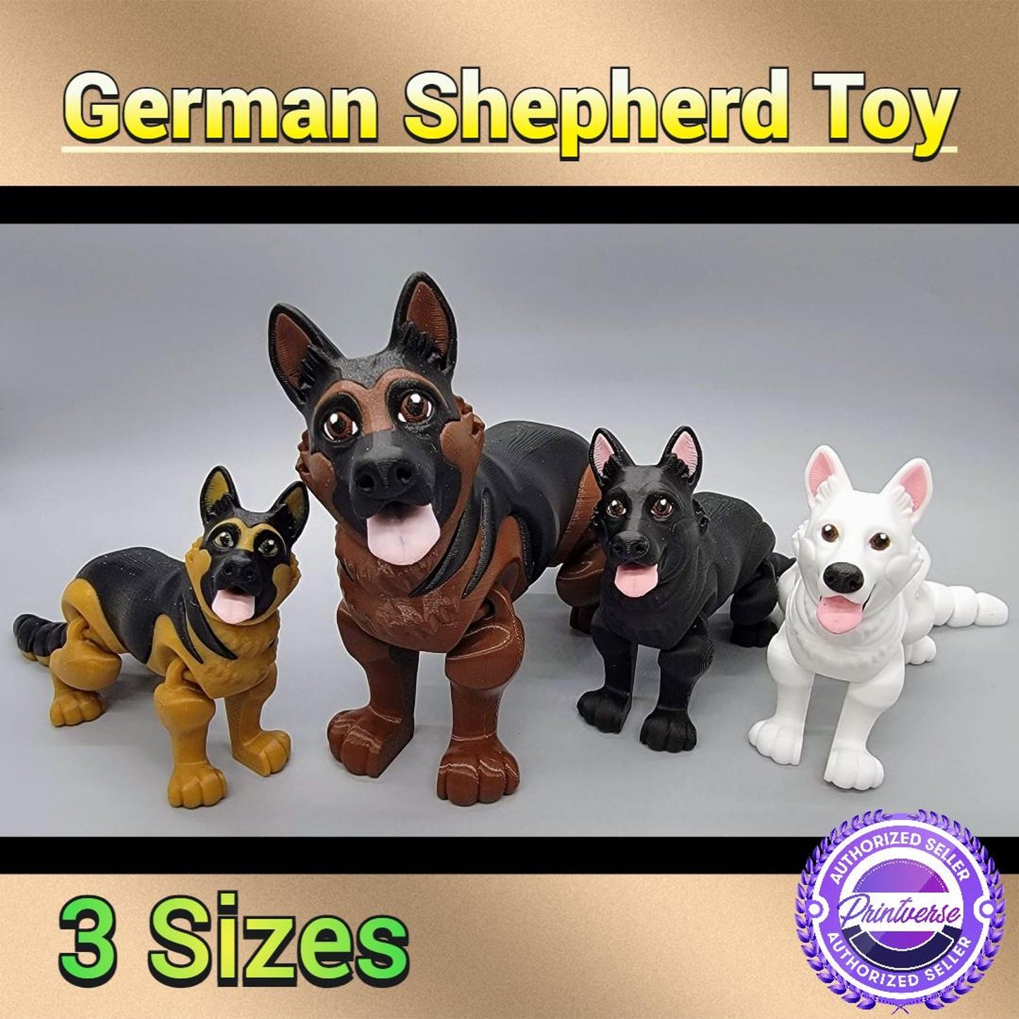 3D Printed Articulated German Shepherd Toy
