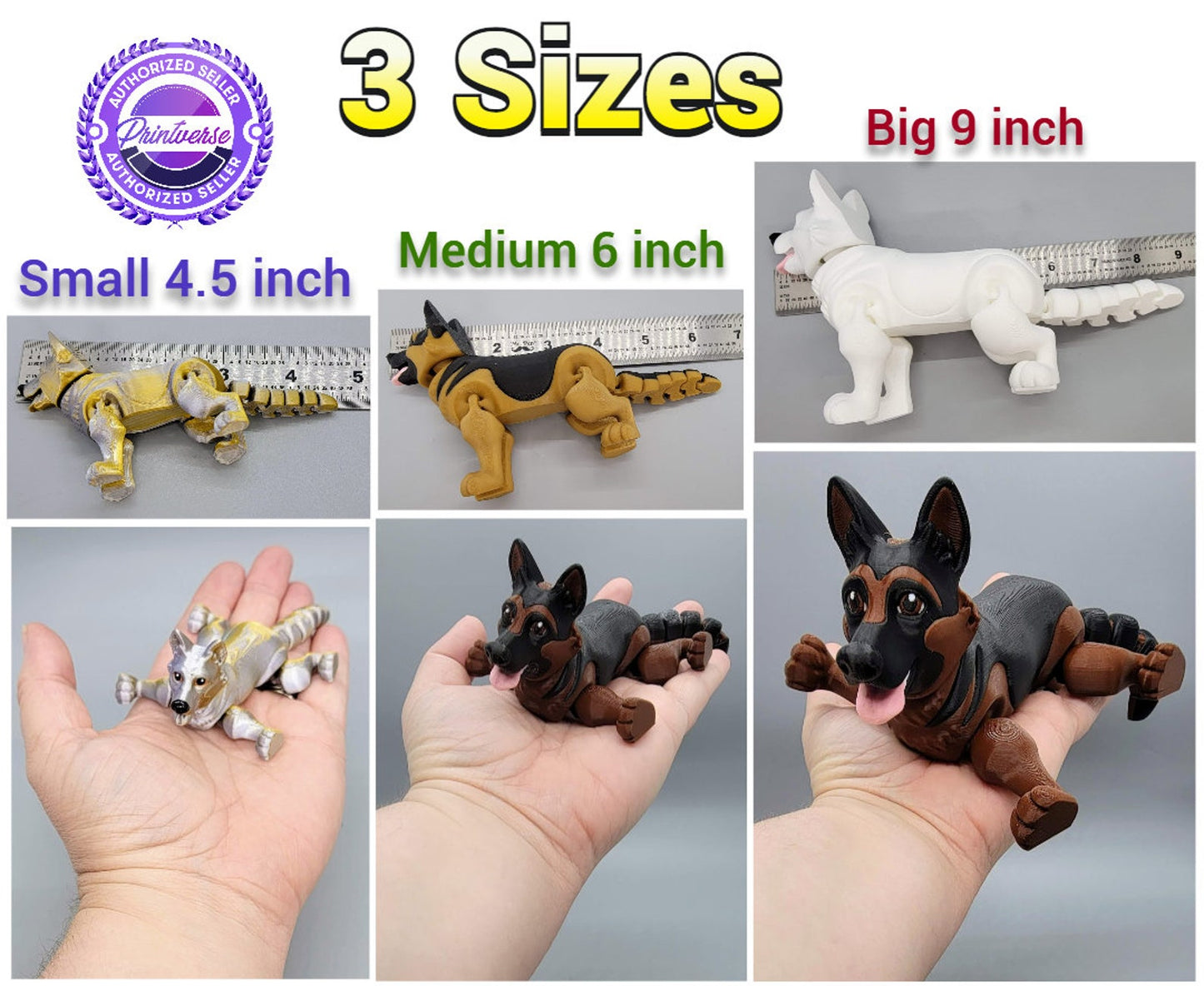 3D Printed Articulated German Shepherd Toy