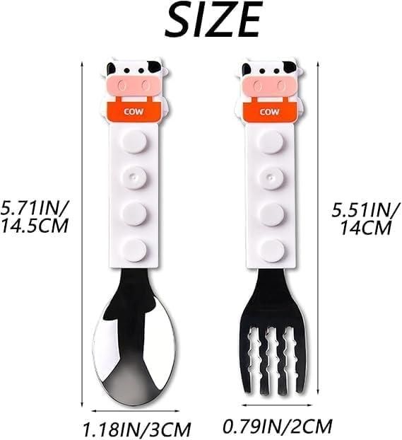 Cow Shaped Grip Spoon and Fork