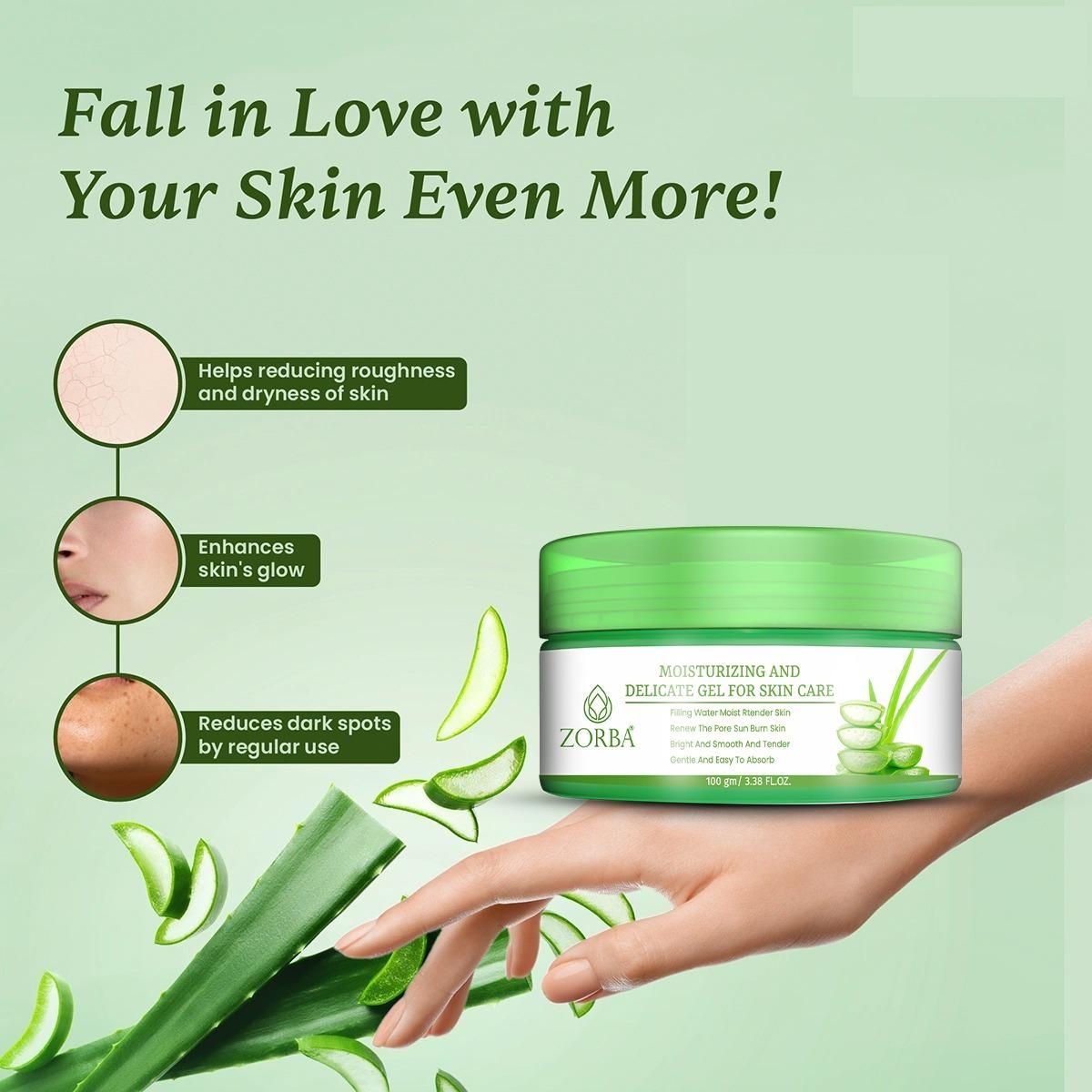 ZORBA Moisturizing and Delicate Gel for Skin Care 200 gm Pack of 2