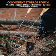Pocket Chainsaw with Grips Folding Pull Saw with Storage Pouch