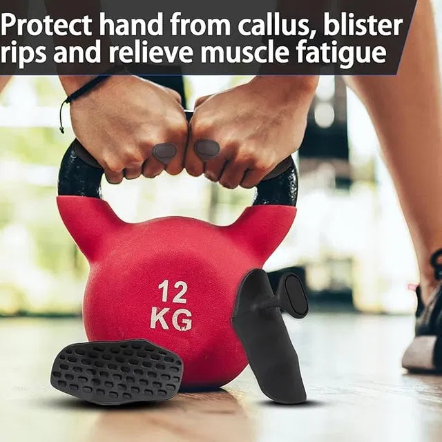Anti-Slip Workout Grips - Ergonomic Rubber Hand Protector Gloves for Weight Lifting